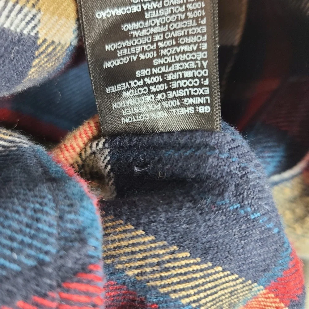 The North Face Shirt Mens XL Blue Beige Red Plaid Cotton Flannel Button Up‎